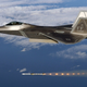 An F-22A Raptor 27th Fighter Squadron “Fighting Eagles” fires an AIM-120 Advanced Medium Range Air-to-Air Missile from its internal weapons bay. (US Air Force)